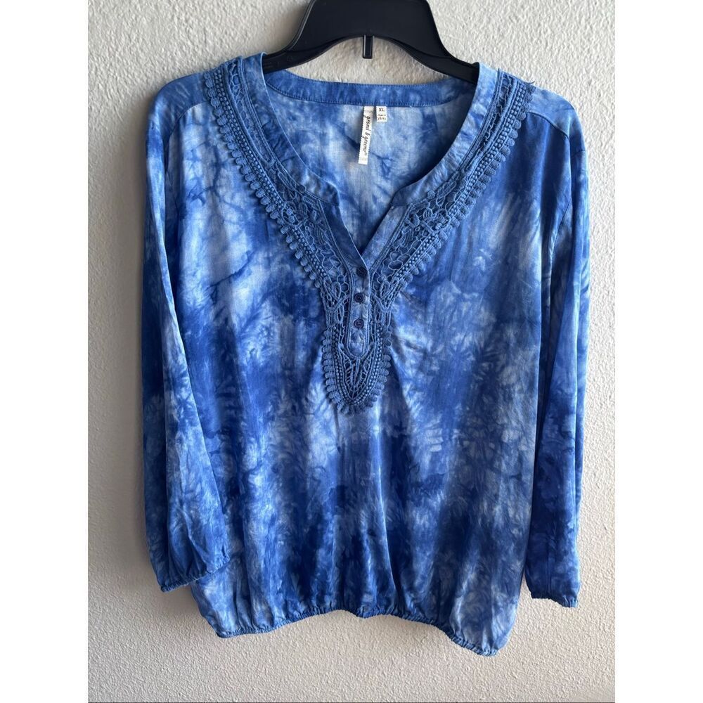 ❤️Grand & Greene Tie Dye Boho Blouse